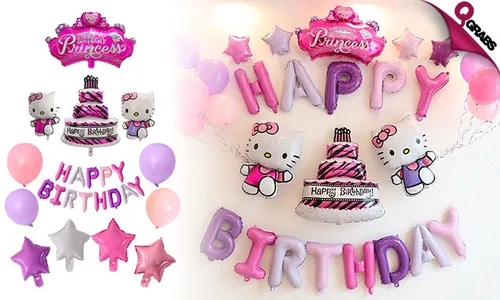 Hello Kitty 33-Piece Birthday Balloon Set!